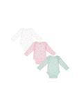 بادی نخی نوزادی دخترانه بسته 3 عددی Baby Cotton Girls Body Pack Of 3