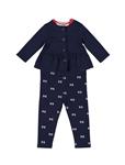 ست 3 تکه نخی نوزادی دخترانه Baby Girls Cotton 3-Pieces Set