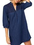 تونیک جین یقه هفت زنانه Women Denim V-Neck Tunic