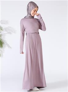 tesettur elbise زنانه ارغوانی ساده   Everyday Basic 363706 