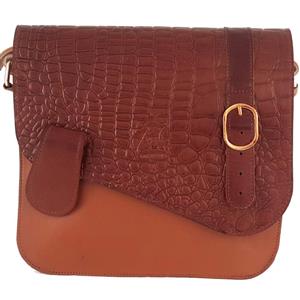 کیف دوشی کایا چرم تبریز مدل سوسن  کد1-K118 Kaya Leather Tabriz K118-1 Sosan Corocodil Natural Leather bag