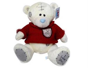 عروسک خرس سفید لباس قرمز