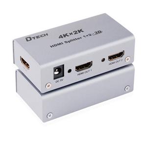 اسپلیتر HDMI 4K دو پورت Dtech DT-7142 DTECH DT-7142 4K 1 TO 2 HDMI SPLITTER