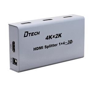 اسپلیتر HDMI 4K چهار پورت Dtech DT-7144 DTECH DT-7144 4K 1 TO 4 HDMI SPLITTER