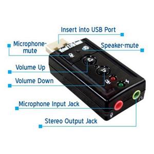 کارت صدا ولوم دار MAXTOCH USB MAXTOCH USB Virtual 7.1 Channel Sound Adapter