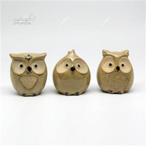 مجسمه جغد سه تایی