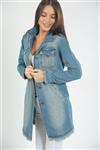 denim ceket زنانه سورمه ای  جیب دار بلند جین   Size Ozel Saygi 3969071C31521966179