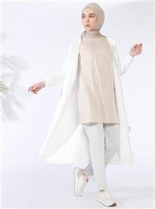 tunik زنانه سنگی آستین دار ساده   Everyday Basic 374001 