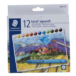 مداد شمعی آبرنگی 12 رنگ استدلر مدل Karat aquarell Staedtler Karat aquarell 12 Color Watercolour Crayon