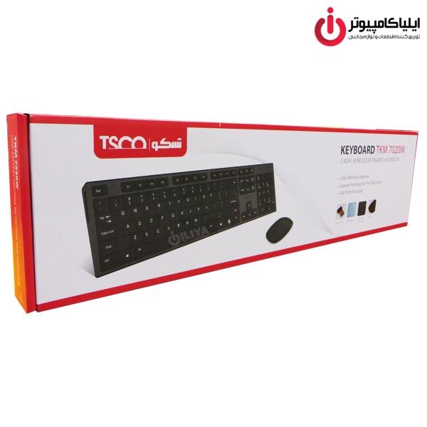کیبورد و ماوس بی سیم تسکو مدل TKM 7020W