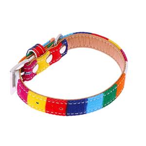  قلاده سگ سری Canvas Collars مدل Colorful Rainbow-S