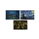 تابلو شاسی گالری هنری پیکاسو طرح معروف ترین نقاشی های جهان کد FA138 مجموعه 3 عددی