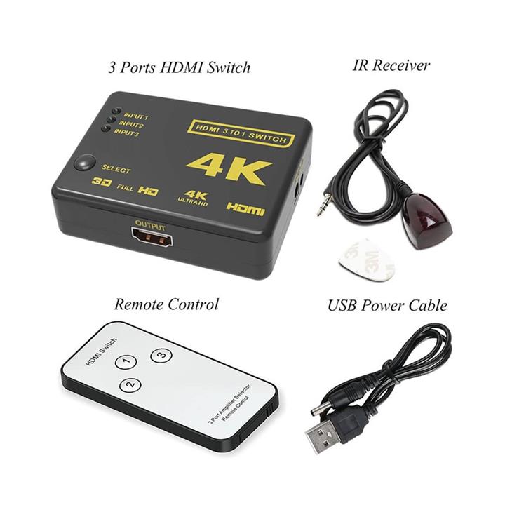 سوییچ 3 پورت 4k UltraHD HDMI مدل UH-301