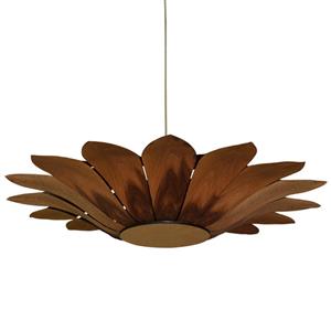 لوستر چوبی گلوری مدل گل آفتابگردان گردویی Glory Sunflower Pine Wooden Hanging Lamp 