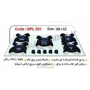 اجاق گاز شیشه ای پازتیو مدل gpl-531 سفید 