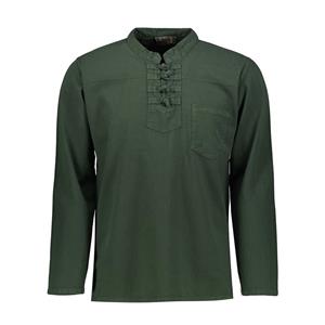 پیراهن چهار گره سبز  الیاف طبیعی  پخش ملودی Barman 99 Long Sleeve Shirt For Men