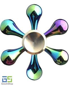 اسپینر دستی فلزی مدل 6 پره مولکولی رنگین کمانی Metal Rainbow Molecular 6 Vanes Hand Spinner