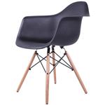 KromatiK Black Armchair Wood Legs