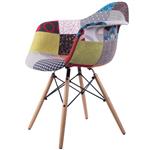 صندلی کروماتیک مدل Colorful Patchwork Armchair Wood Legs