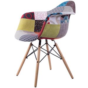 صندلی کروماتیک مدل Colorful Patchwork Armchair Wood Legs