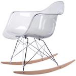 صندلی راکینگ دسته دار کروماتیک مدل Transparent Smoke Armrest Rocking Chair