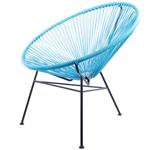 صندلی راحتی طرح بامبو کروماتیک مدل Blue PE Rattan فریم فلزی با امکان کاربری فضای باز