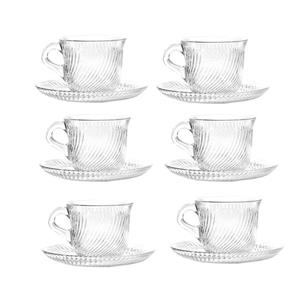 ست فنجان و نعلبکی پاشاباغچه مدل Marmara کد 97768 بسته 6 عددی Pasabahce Marmara 97768 Cup and Saucer Set Pack of 6