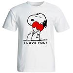 تی شرت آستین کوتاه شین دیزاین طرح اسنوپی عاشق کد 4347