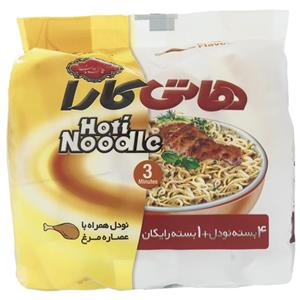 هاتی نودل هاتی کارا مقدار 77 گرم بسته 4 عددی به همراه 1 بسته هدیه