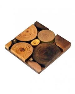زیر لیوانی چوبی طرح مربع