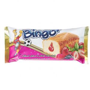 کیک بیضی توت فرنگی با مغزی تمشک غنی شده با ویتامین دی و کلسیم بینگو مقدار 75 گرم Bingo Strawberry Oatmeal Cake With Zinc Enriched Apricot Brain 75gr