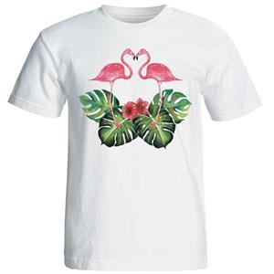   تی شرت آستین کوتاه زنانه شین دیزاین طرح فلامینگو عاشق کد 4432