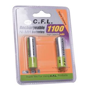 باتری نیم قلمی قابل شارژ CFL مدل 1100mah AA بسته 2 عددی 