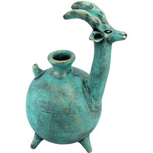 گلدان سفالی گالری دست نگار طرح بز کوهی کد 703-00