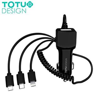 شارژر فندکی TOTU Design CCL01 Sharp Series 3 in 1 Cable 