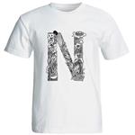 تی شرت آستین کوتاه مردانه شین دیزاین طرح حروف انگلیسی اسم  N  کد 4485