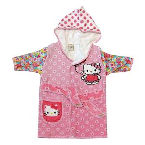   حوله پالتویی زمرد حریر مدل hello kitty سایز 80