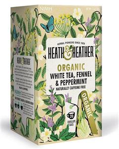 Heath  Heather دمنوش ارگانیک چای سفید، رازیانه و نعنا فلفلی 