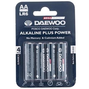 باتری قلمی دوو مدل Alkaline plus Power بسته 4 عددی Daewoo Alkaline plus Power AA Battery Pack of 4