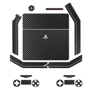 برچسب ماهوت مدلBlack Carbon-fiber Texture مناسب برای کنسول بازی PS4 Slim