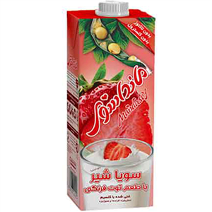 شیر سویا با طعم توت فرنگی مانداسوی – 1 لیتر 