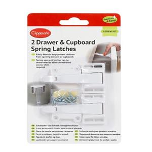 قفل کشو و دراور کلیپاسیف مدل CL713 بسته 2 عددی Clippasafe CL713 Drawer and Cupboard Spring Latches Pack Of 2