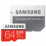 کارت حافظه microSDXC سامسونگ مدل Evo Plus کلاس 10 استاندارد UHS-I U1 سرعت 80MBps همراه با آداپتور SD ظرفیت 64 گیگابایت