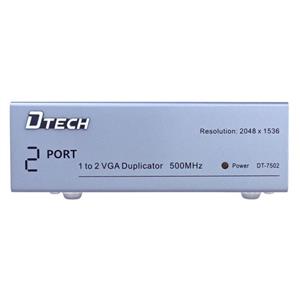 اسپلیتر VGA یک به دو  پورت دیتک مدل DT-7502 Dtech DT-7502 1 to 2 VGA Splitter