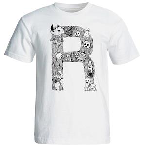   تی شرت آستین کوتاه مردانه شین دیزاین طرح حروف اول اسم R کد 4555