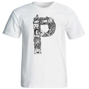   تی شرت آستین کوتاه مردانه شین دیزاین طرح حروف اول اسم P کد 4553