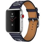 Apple Watch Series 3 42mm Hermès Stainless Steel Case with Marine Gala Leather Single Tour Eperon d’Or 
