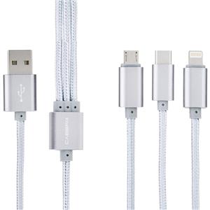 کابل تبدیل USB به microUSB/لایتنینگ/USB-C کابریکس طول 2 متر Cabbrix USB To microUSB/Lightning/USB-C Cable 2m