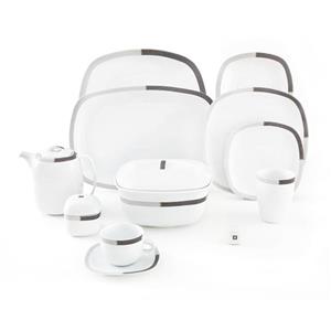 سرویس غذاخوری زرین 98 پارچه 12 نفره سری کواترو طرح وگاس اوریت درجه عالی