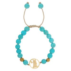 دستبند طلا 18 عیار نوژین مدل شهریور فیروزه ای Nojin Turquoise Shahriver Bracelet